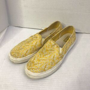 Keds Women's Double Decker Floral Yellow Slip On Shoes Sz 8.5